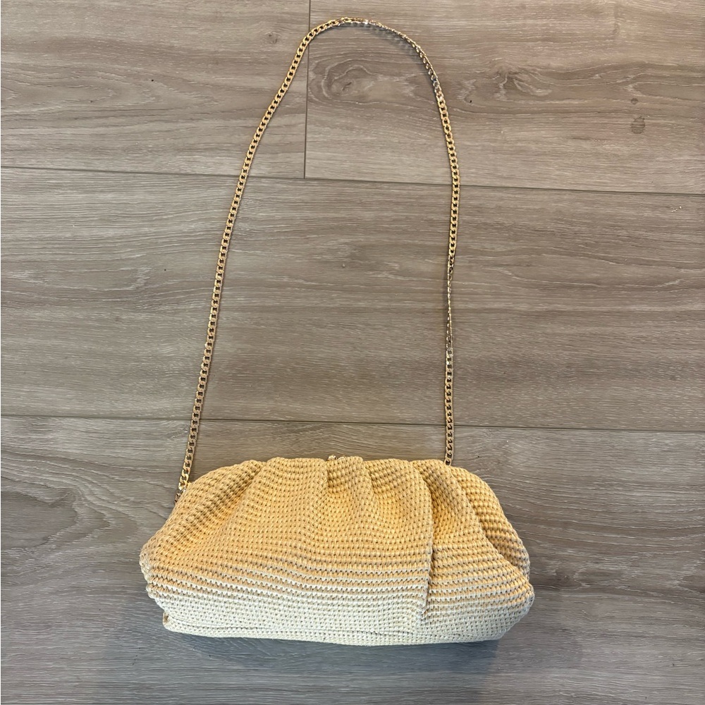 Olga Berg Woven Straw Clutch